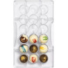 Stampo policarbonato 18 micro semisfere di cioccolato diametro 2,5 cm da Decora Stampo policarbonato 18 micro semisfere di cioccolato diametro 2,5 cm da Decora