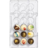 Stampo policarbonato 18 micro semisfere di cioccolato diametro 2,5 cm da Decora
