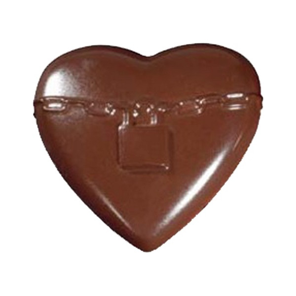 Stampo policarbonato 2 cuori giganti di cioccolato con lucchetto 7,8x8 cm da 40 g
