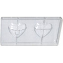 Stampo policarbonato 2 cuori giganti di cioccolato con lucchetto 7,8x8 cm da 40 g