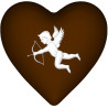 Stampo policarbonato 10 cioccolatini cuori con decoro cupido 4x4xh1,4 cm da 11 g Stampo policarbonato 10 cioccolatini cuori con decoro cupido 4x4xh1,4 cm da 11 g