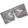 Stampo policarbonato 2 cuori magnum di cioccolato 12x12 cm da 120 g Stampo policarbonato 2 cuori magnum di cioccolato 12x12 cm da 120 g