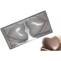 Stampo policarbonato 2 cuori magnum di cioccolato 12x12 cm da 120 g