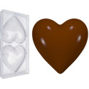 Stampo cuore magnum di cioccolato in policarbonato con 2 cavità da 12 cm