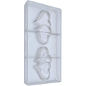 Stampo policarbonato 2 cuori cioccolato bacio innamorati 12x7 cm da 95 g