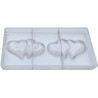 Stampo policarbonato 2 cuori cioccolato bacio innamorati 12x7 cm da 95 g