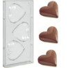 Stampo policarbonato 3 cuori grandi di cioccolato 10x8,5 cm 125 g Stampo policarbonato 3 cuori grandi di cioccolato 10x8,5 cm 125 g