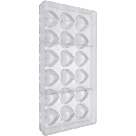 Stampo policarbonato 18 cuoricini di cioccolato 32x32xh14,5 mm da 9 g Stampo policarbonato 18 cuoricini di cioccolato 32x32xh14,5 mm da 9 g