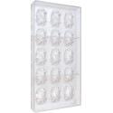 Bocciolo di rosa stampo policarbonato 18 cioccolatini 40x29x13,7 mm 7 g