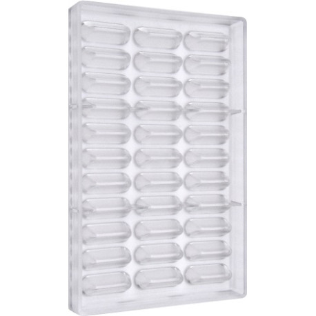 Gianduiotto 9 g stampo policarbonato 33 cioccolatini 45,5x14,5xh18,5 mm Gianduiotto 9 g stampo policarbonato 33 cioccolatini 45,5x14,5xh18,5 mm