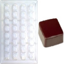 Stampo policarbonato cremino liscio 32 cioccolatini 2,5x2,15xh2,1 cm 10 g