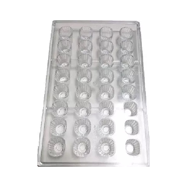 Stampo policarbonato cremino rigato 32 cioccolatini 2,5x2,2xh2,4 cm 10 g