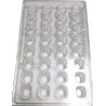Stampo policarbonato cremino rigato 32 cioccolatini 2,5x2,2xh2,4 cm 10 g Stampo policarbonato cremino rigato 32 cioccolatini 2,5x2,2xh2,4 cm 10 g