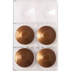 Il piatto tondo piccolo Decora stampo policarbonato 6 piattini di cioccolato di ø7,5xh1,5 cm