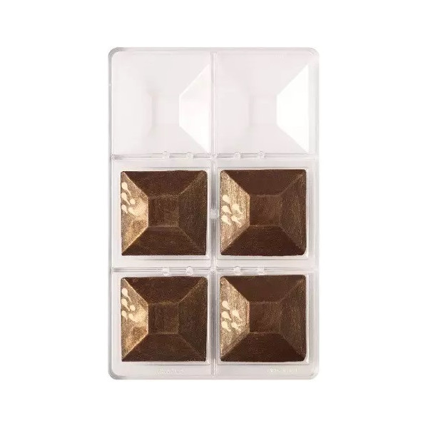 Il piatto quadrato piccolo Decora stampo policarbonato 6 piattini ø7,5x7,5xh1,5 cm
