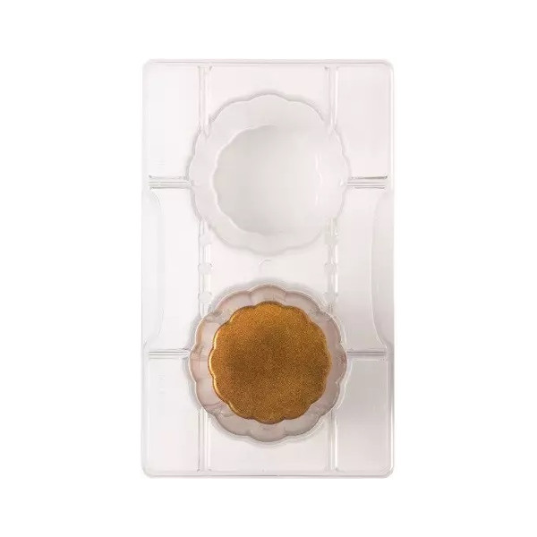 Il bicchierino ondulato Decora: stampo in policarbonato per 2 bicchieri di cioccolato di ø75xh50 mm