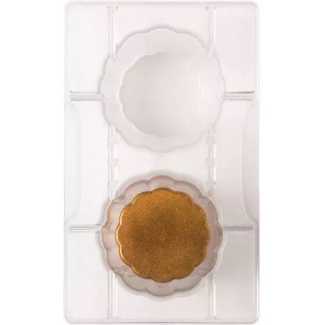 Il bicchierino ondulato Decora: stampo in policarbonato per 2 bicchieri di cioccolato di ø75xh50 mm