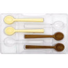 Cucchiaino Decora: stampo in policarbonato per 6 cucchiai di cioccolato di 11,5xh1 cm Cucchiaino Decora: stampo in policarbonato per 6 cucchiai di cioccolato di 11,5xh1 cm