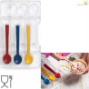 Cucchiaino Decora: stampo in policarbonato per 6 cucchiai di cioccolato di 11,5xh1 cm Cucchiaino Decora: stampo in policarbonato per 6 cucchiai di cioccolato di 11,5xh1 cm