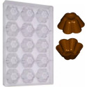 Stampo in policarbonato pirottino: stampo per 15 pirottini di cioccolatino di ø48xh20 mm e peso 23 g
