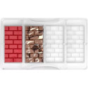 Tavoletta mattoni Decora stampo policarbonato 4 tavolette di cioccolato mattoncini 85x42xh10 mm