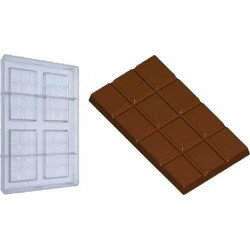 Da 10,5 a 14,8 cm tavolette rettangolari 50 g stampo policarbonato cioccolato a quadretti lisci