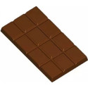 Stampo policarbonato 4 tavolette di cioccolato rettangolari a quadretti da 105x58xh7,5 mm peso 50 g