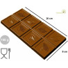 Tavoletta rettangolare da 100 g cabossa; stampo in policarbonato per 3 tavolette di cioccolato da 16x8xh0,75 cm Tavoletta rettangolare da 100 g cabossa; stampo in policarbonato per 3 tavolette di cioccolato da 16x8xh0,75 cm