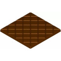 Tavoletta quadrata a quadretti da 60 g: stampo policarbonato per 2 tavolette di cioccolato snack 100,2x100,2xh5,2 mm