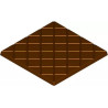 Tavoletta quadrata a quadretti da 60 g: stampo policarbonato per 2 tavolette di cioccolato snack 100,2x100,2xh5,2 mm