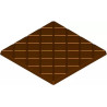 Tavoletta quadrata a quadretti da 60 g: stampo policarbonato per 2 tavolette di cioccolato snack 100,2x100,2xh5,2 mm Tavoletta quadrata a quadretti da 60 g: stampo policarbonato per 2 tavolette di cioccolato snack 100,2x100,2xh5,2 mm