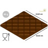 Tavoletta quadrata a quadretti 60 g stampo policarbonato 2 tavolette cioccolato 100,2x100,2xh5,2 mm