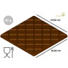 Tavoletta quadrata a quadretti 60 g stampo policarbonato 2 tavolette cioccolato 100,2x100,2xh5,2 mm Tavoletta quadrata a quadretti 60 g stampo policarbonato 2 tavolette cioccolato 100,2x100,2xh5,2 mm