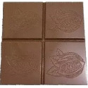 Tavoletta quadrata 35 g cabossa satinata stampo policarbonato 6 tavolette cioccolato 6,5x6,5xh0,75 cm