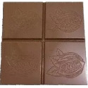 Tavoletta quadrata 35 g cabossa satinata stampo policarbonato 6 tavolette cioccolato 6,5x6,5xh0,75 cm