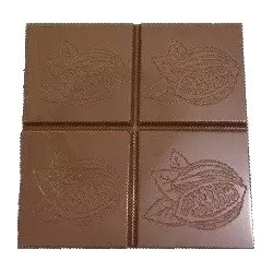 Tavoletta quadrata 35 g cabossa satinata stampo policarbonato 6 tavolette cioccolato 6,5x6,5xh0,75 cm