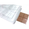 Tavoletta quadrata 35 g cabossa satinata stampo policarbonato 6 tavolette cioccolato 6,5x6,5xh0,75 cm