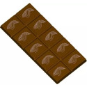 Tavoletta rettangolare da 75 g con decoro cabossa: stampo in policarbonato per 3 tavolette di cioccolato 14,55x6,75xh0,7 cm