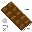 Tavoletta rettangolare da 75 g con decoro cabossa: stampo in policarbonato per 3 tavolette di cioccolato 14,55x6,75xh0,7 cm