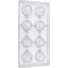 Stampo policarbonato tazza caffe stretta 8 tazzine di cioccolato Ø40xh31 mm 10 g Stampo policarbonato tazza caffe stretta 8 tazzine di cioccolato Ø40xh31 mm 10 g