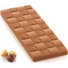 Riga T linea CH005 linea Chocado Silikomart: stampo in Tritan per 4 tavolette di cioccolato con decoro a righe 150x55xh9 mm 70 g