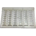 Barretta snack 20 g stampo in policarbonato per 6 barrette di cioccolato 128,5x31xh8,2 mm