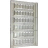 Barretta snack 20 g stampo in policarbonato per 6 barrette di cioccolato 128,5x31xh8,2 mm