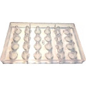 Stampo in policarbonato per 24 cioccolatini goccia tridimensionale di ø23xh32 mm 8 g