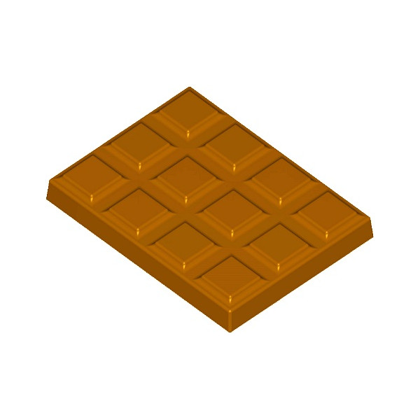 Stampo in policarbonato per tavoletta di cioccolato dal peso di 6 g e lunga 4 cm, larga 3 cm ed alta 0,5 cm