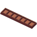 Barretta snack 20 g stampo in policarbonato per 6 barrette di cioccolato 128,5x31xh8,2 mm
