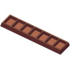 Barretta snack 20 g stampo in policarbonato per 6 barrette di cioccolato 128,5x31xh8,2 mm