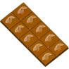 Tavoletta rettangolare 75 g cabossa stampo policarbonato 3 tavolette cioccolato 14,55x6,75xh0,7 cm