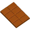 Tavoletta rettangolare 25 g stampo policarbonato cioccolato a quadretti lisci 75x53xh5,8 mm