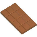 Stampo policarbonato 4 tavolette di cioccolato rettangolari a quadretti da 105x58xh7,5 mm peso 50 g